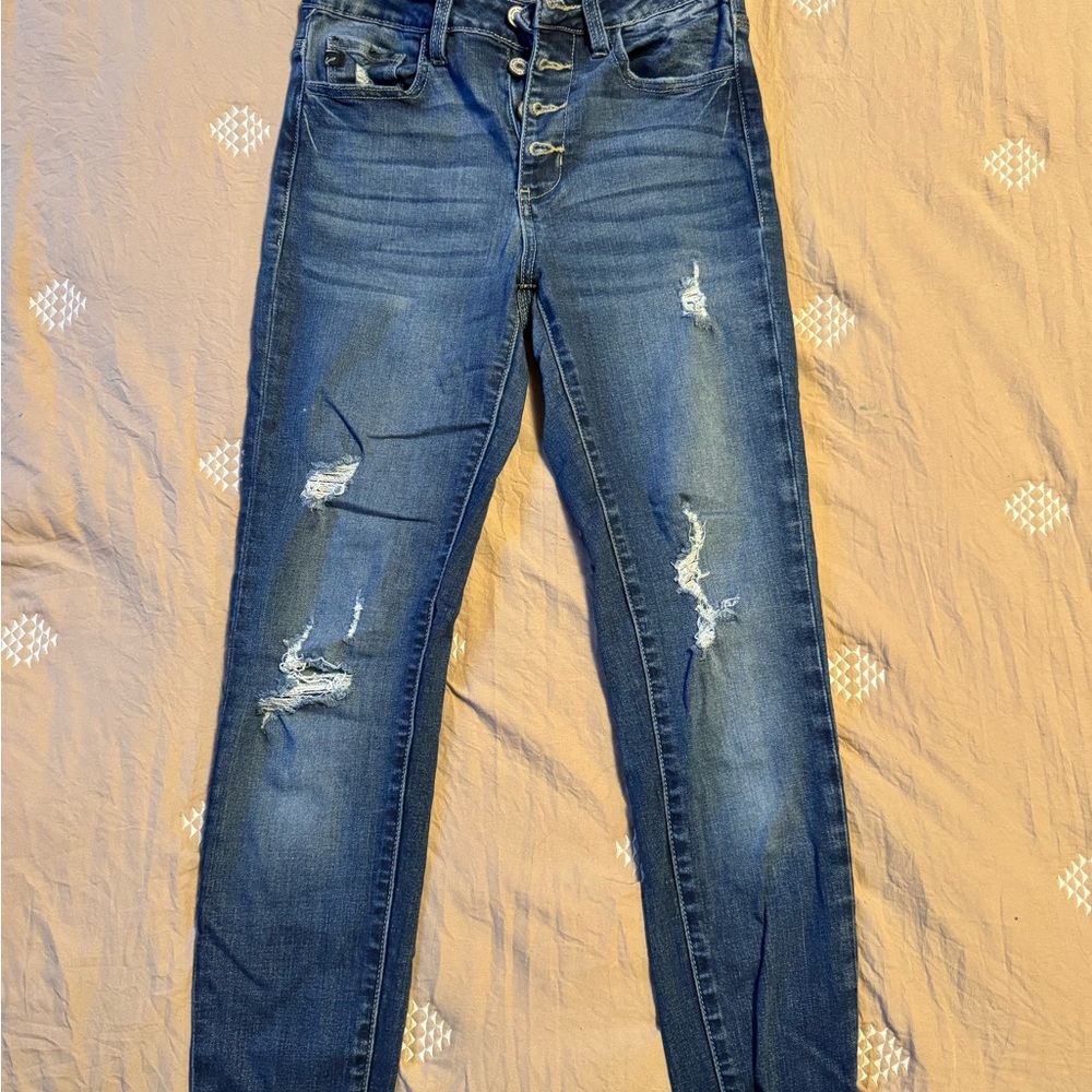 KanCan High Rise Blue Distressed Jeans